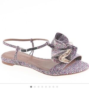 Tabitha Simmons x jcrew cfda Women’s Pink Floral Lace-Up Sandals daisy willow